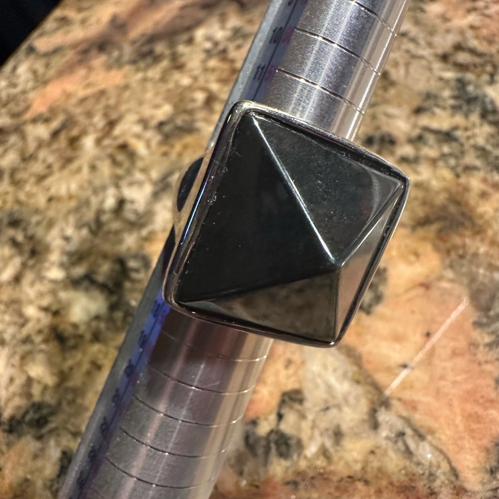 Robert Lee Morris silver and hematite ring